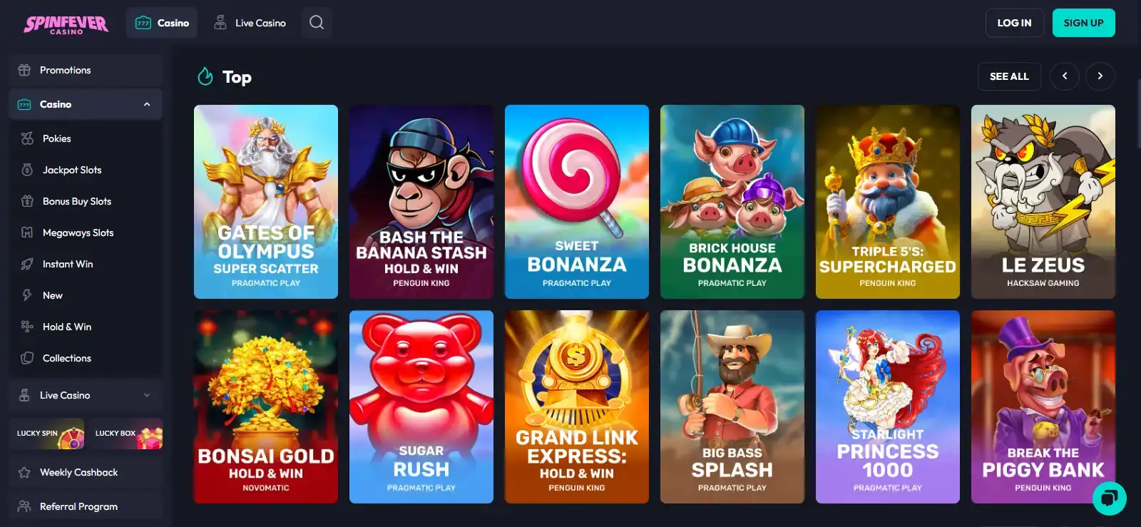SpinFever Pokies and Games Australia – Lobby Guide